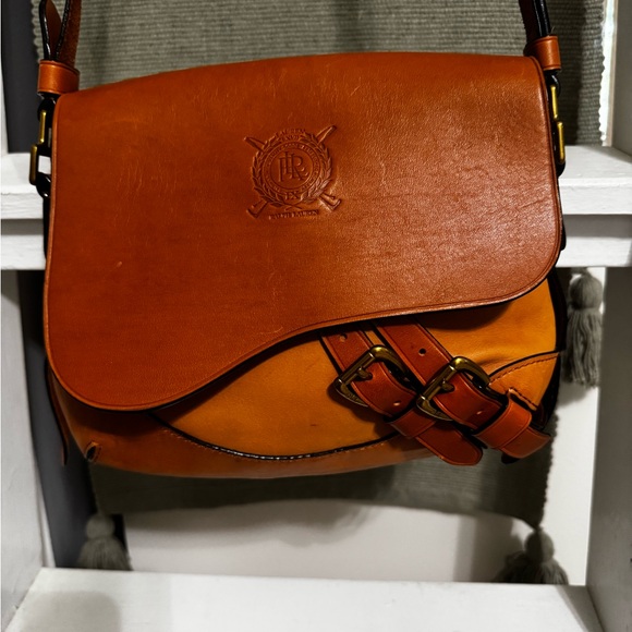 Ralph Lauren Camel Leather Crossbody Bag - Picture 2 of 9